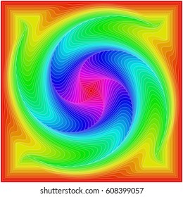 Background of colored squares in the form of a spiral