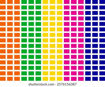 Background of colored squares. Orange, yellow, green, pink and dark blue squares. Carnival, vibrant and cheerful colors.
Colorful Gradient Grid Background, graphic design, rainbow, vector. 