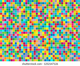 Background of colored squares painted in random order. Vector illustration.