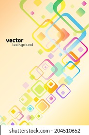Background with colored squares with rounded corners