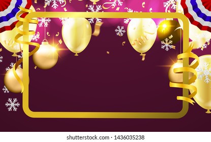 Background Colored Streamers, Confetti & Balloons