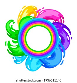 Background with colored swirls or paint blots.
