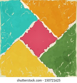 Background with colored torn paper.