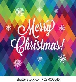 Background colored triangle merry christmas. New Year. Holiday day