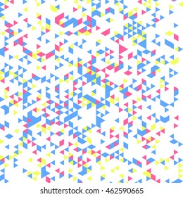 Background with colored triangles. Chaos.The image on a white background.