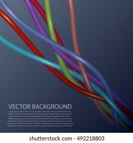 Background colored wires. Vector electric wires
