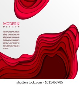 Background with colorful abstract multilayered wavy pattern. Paper art style. Template design for posters, banners, flyers, booklets.