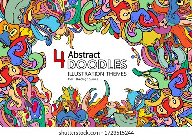 Background Colorful Abstract Pattern Set with Dummy Text for Cover Book, Poster, Web Design, Landing Page, Social Media Story and Print Materials