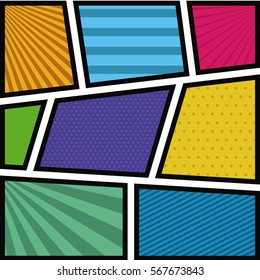 background colorful abstract in pop art with radial lines