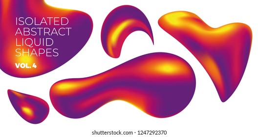 Background colorful abstract vector holographic 3D background with liquid shapes and objects for web, packaging, poster, Billboard, cover, collage, Wallpaper. Liquid vector abstract shapes.