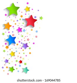 Background Of Colorful Applique Stars. Vector Illustration