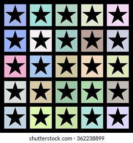 Background of colorful applique stars. Vector illustration