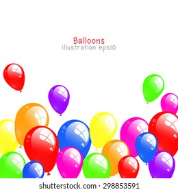 background with colorful balloons, color background with glossy balloon