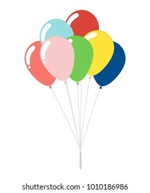 Background with colorful balloons, Flat color
