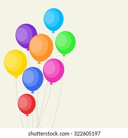 background with colorful balloons, flat color
