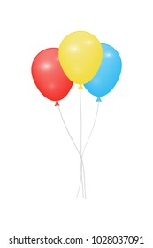 Background with colorful balloons, shiny balloons