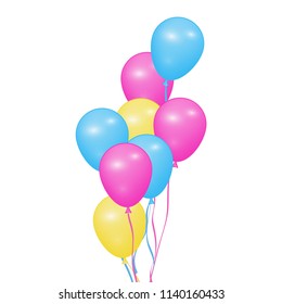 Background with colorful balloons, shiny balloons