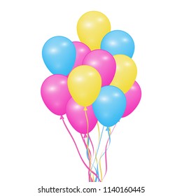 Background with colorful balloons, shiny balloons