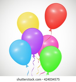 Background with colorful balloons, shiny balloons
