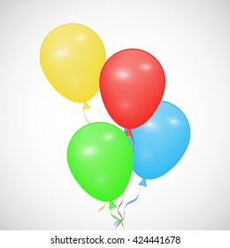 Background with colorful balloons, shiny balloons