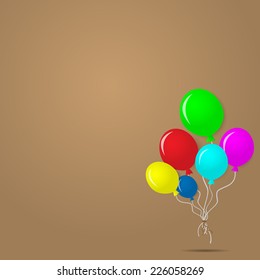 Background with colorful balloons. Vector 10 EPS.  
