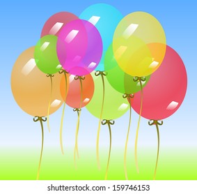 Background with colorful balloons. Vector