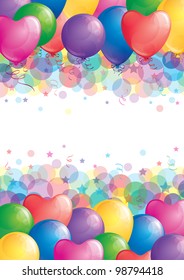 background with colorful balloons, vector