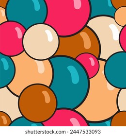 Background with colorful balls seamless, vector.