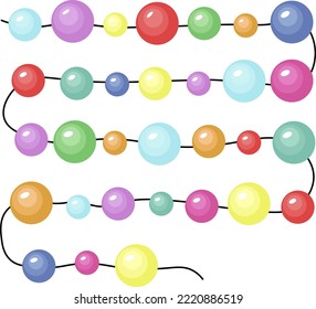 background with colorful beads on a thread