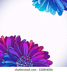 Background of colorful beautiful flowers gerber. Beautiful pink Gerber Daisy. Vector illustration.