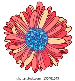 Background of colorful beautiful flowers gerber. Beautiful pink Gerber Daisy. Vector illustration.