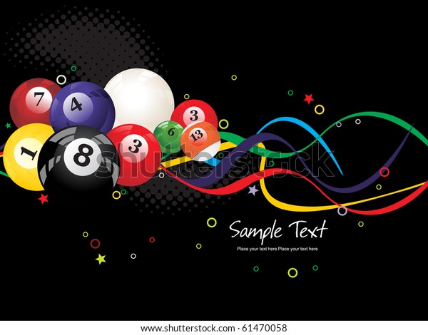 Background Colorful Billiard Balls Vector Sports Stock Vector (Royalty ...