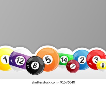 Background with colorful billiards balls. Vector illustration.