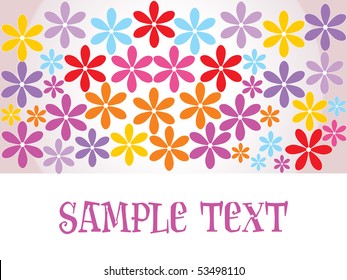 fondo con flores coloridas, papel tapiz vectorial