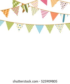Background with colorful bunting flags, vector eps10 illustration