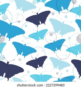 Background with colorful butterflies. Butterfly seamless pattern. 