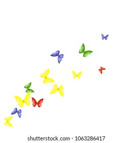 Background with Colorful Butterflies. Simple Feminine Pattern for Card, Invitation, Print. Trendy Decoration with Beautiful Butterfly Silhouettes. Vector Background with Moth
