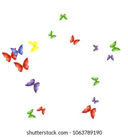 Background with Colorful Butterflies. Simple Feminine Pattern for Card, Invitation, Print. Trendy Decoration with Beautiful Butterfly Silhouettes. Vector Background with Moth
