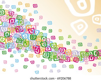 background with a colorful cartoon abstract shapes