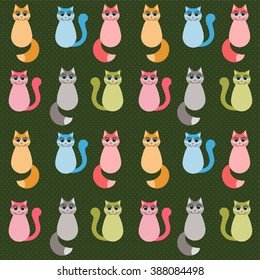 Background with colorful cats