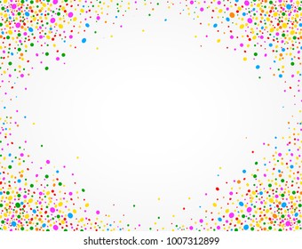 Background with colorful confetti and space to put text in the middle