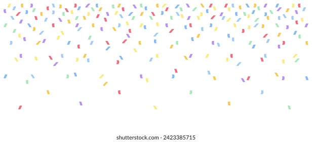 Background with colorful confetti. Vector illustration for cover, banner, poster, card, web and packaging.