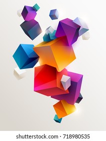 Background of colorful cubes