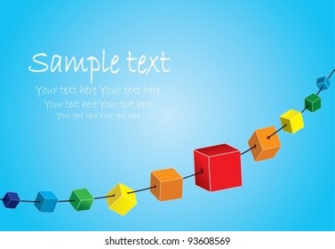 Background with colorful cubes on a rope