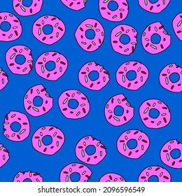 Background of colorful cute donut