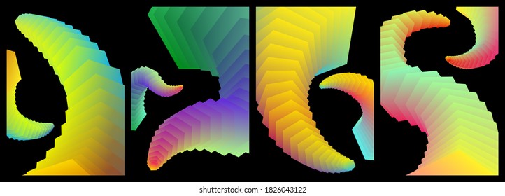 Background colorful design collection, Large hexagon shapes blend to small hexagon shapes. Templates for business card, brochure, flyer, leaflet, poster, banner, web design. Vector illustration.