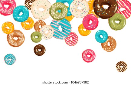 background with colorful donuts with glaze