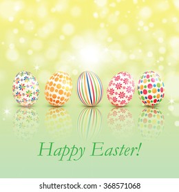 Background with colorful Easter eggs.Poster for Easter