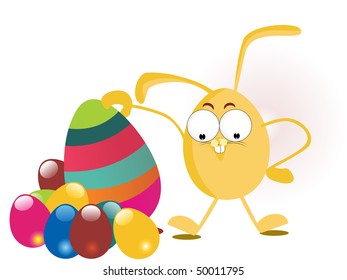 background with colorful egg, cute cartoon