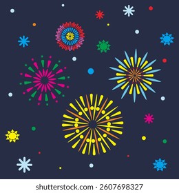 Background Of Colorful Fireworks, Colorful Fireworks Pattern Background